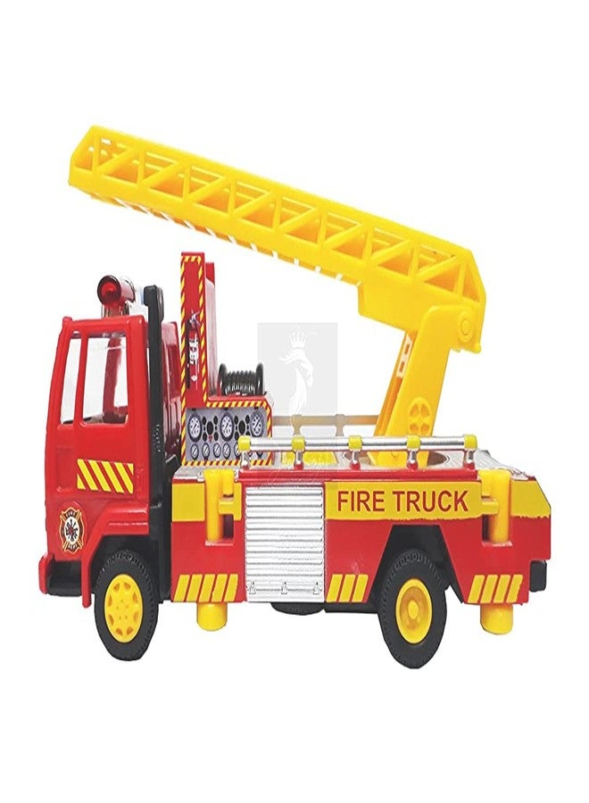 CENTY Toys Fire Ladder Truck Red Color with Extendable Ladder That swivels and Moves 360 Degrees and with Rotating Jack - Pull Back Action - Image 1